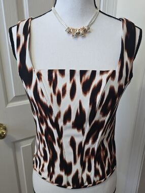 BOLD ELEMENTS BRAND WOMEN'S ANIMAL PRINT SUMMER CROP TOP SIZE MEDIUM